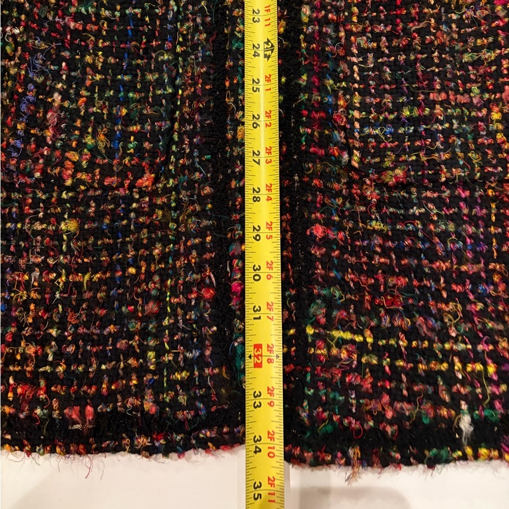 Anthropologie Ett:Twa Tweed Berwyn Rainbow Coat Handmade Frayed Jacket size XS - Picture 10 of 14